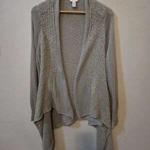 Chico's Light Gray Draped Cardigan